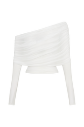 Everly Sheer Mesh Off Shoulder Top - Ivory